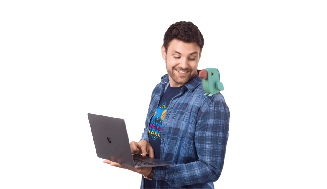 A man with a bird
