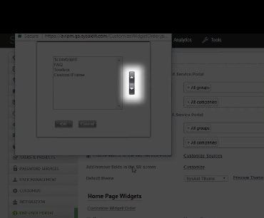 Rearranging Widgets in the Self-Service Portal