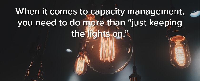 Glowing light bulbs symbolize innovative ITSM solutions for effective capacity management beyond just keeping the lights on. - SysAid