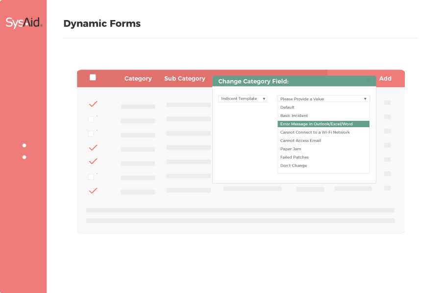 dynamic form - submit a ticket