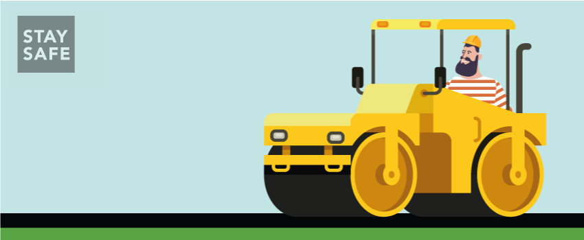 A man in a hard hat operates a steamroller on new asphalt, symbolizing ITSM's role in smoothing digital transformation. - SysAid
