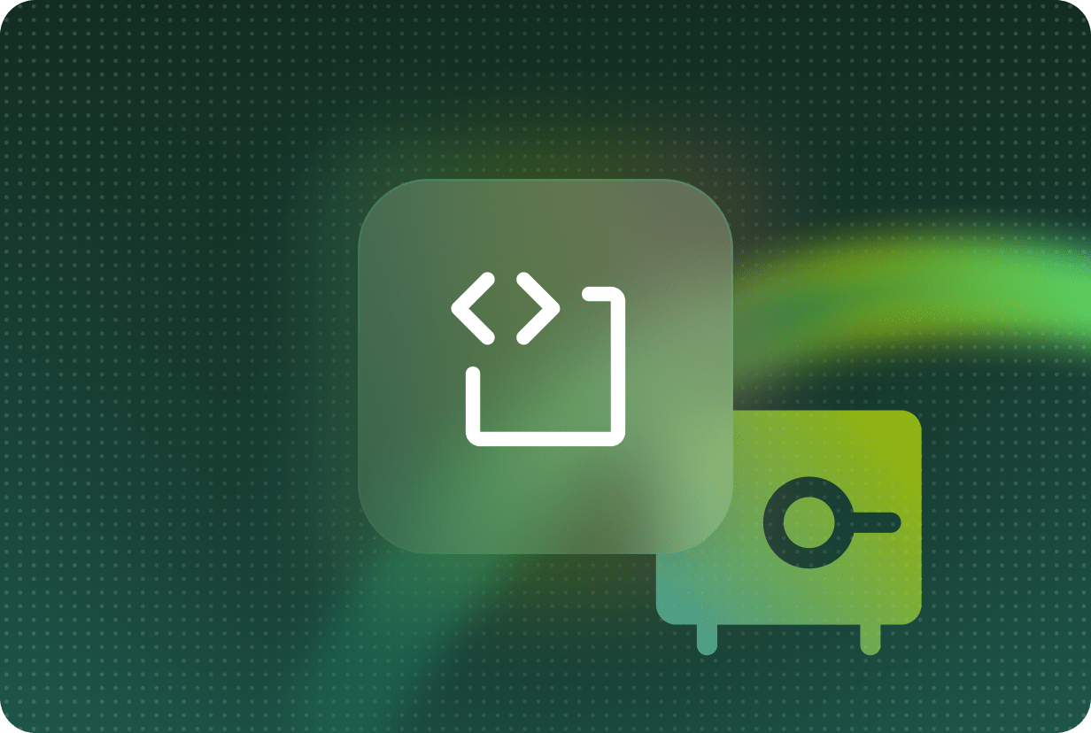 A document icon with binary code and a colorful shield symbol, representing data security and encryption.