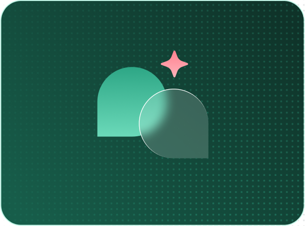 Two green shapes and a pink star overlap on a dotted background, symbolizing seamless Help Desk connectivity with SysAid. - SysAid