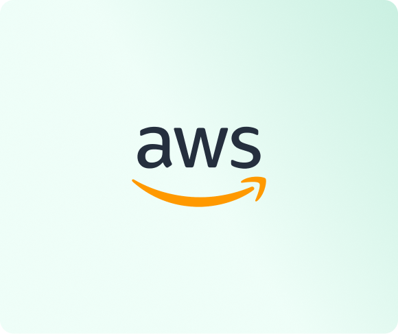 AWS logo representing cloud integration capabilities within SysAid ITSM solutions, on a light gradient background. - SysAid