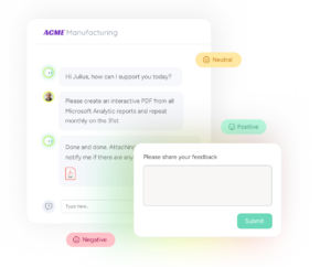 SysAid chat bot receiving feedback