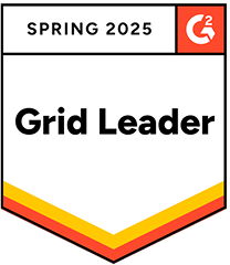 G2 badge awarded to SysAid for Spring 2025 Grid Leader, highlighting ITSM excellence with a vibrant border. - SysAid