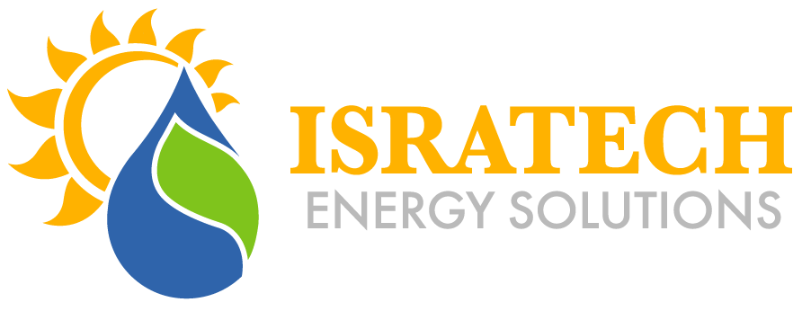 Isratech Energy Solutions logo featuring a sun, a blue water droplet, and a green leaf. - SysAid