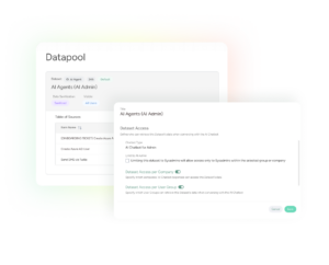 SysAid ITSM dashboard showing AI Agents dataset and configurable access permissions for streamlined service management. - SysAid