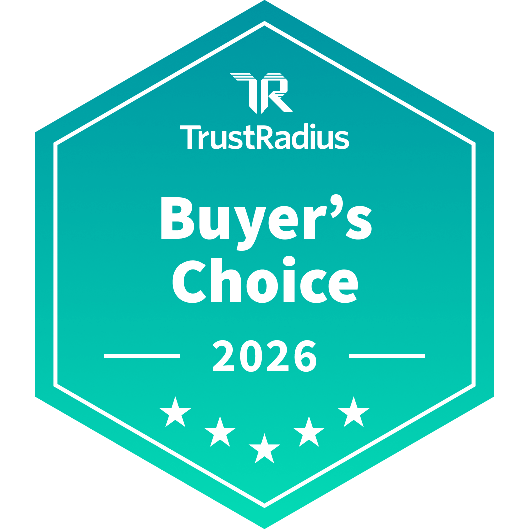 Teal TrustRadius Buyer’s Choice 2026 badge with seven stars, reflecting SysAid ITSM excellence and reliability. - SysAid