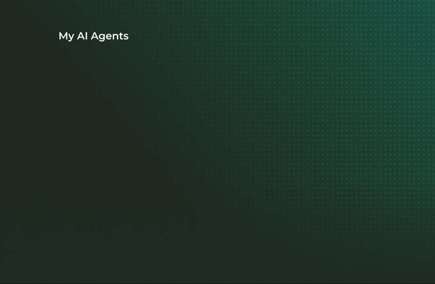 Dark green Service Desk dashboard with dotted grid and "My AI Agents" in white, reflecting SysAid ITSM interface. - SysAid
