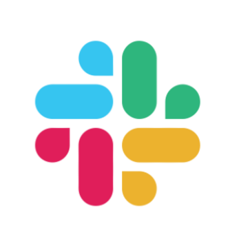 The image depicts the Slack logo, consisting of four colored symbols (blue, green, yellow, and pink) arranged in a hash (#) pattern on a white background. - SysAid