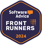 Software Advice Front Runners 2024 badge highlighting SysAid's ITSM leadership on a dark blue background. - SysAid