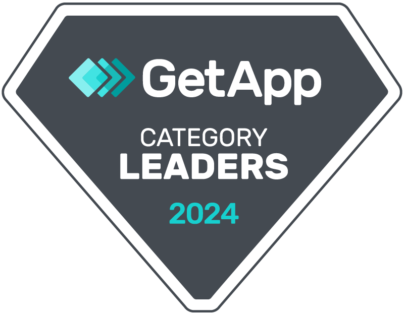 Introducing the GetApp Category Leaders 2024 badge, showcasing ITAM excellence with a modern gray diamond design. - SysAid