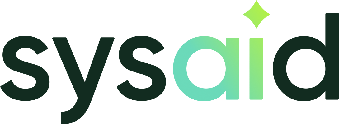 SysAid logo; showcases modern branding for ITSM solutions with a green gradient and diamond-shaped accent above the "i". - SysAid