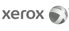 Gray Xerox logo with intersecting lines, symbolizing streamlined ITSM processes supported by SysAid solutions. - SysAid