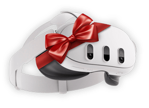 A white VR headset with red ribbon, symbolizing innovative ITSM solutions and modern service management from SysAid. - SysAid