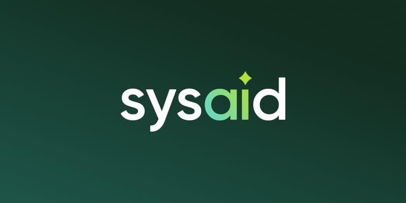 A teal robotic bird with large eyes and a propeller tail beside the "sysaid" logo on a matching teal background.