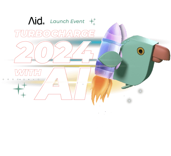 SysAid launch event promo with a rocket-powered bird, highlighting new AI-driven ITSM features for 2024. - SysAid